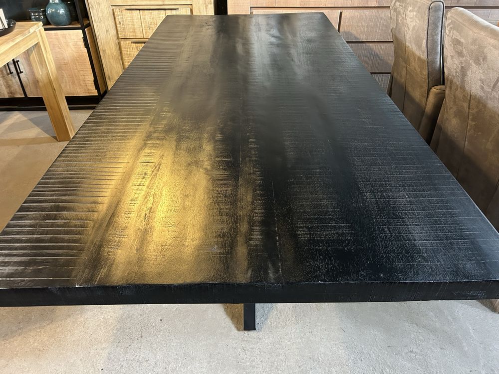 stół drewniany czarny LOFT mango nowoczesny 220x100cm