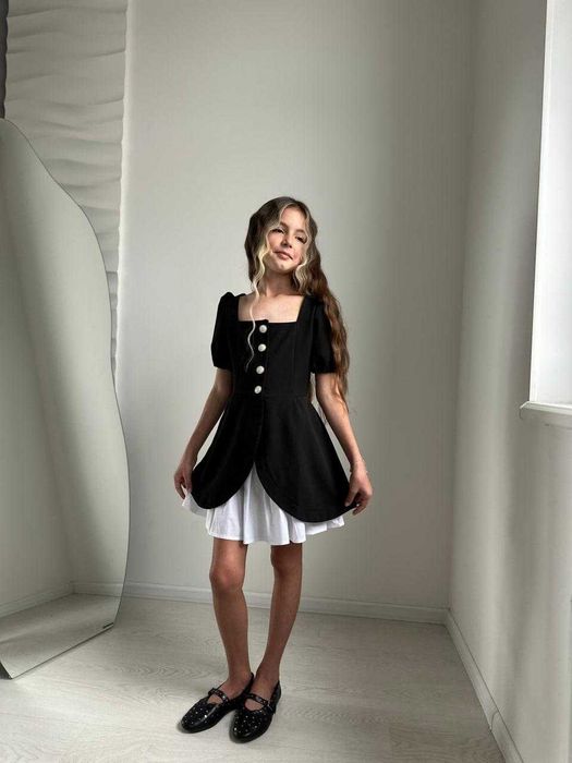Сукня чорна для дівчинки підлітка в школу ошатна стильна підліткова