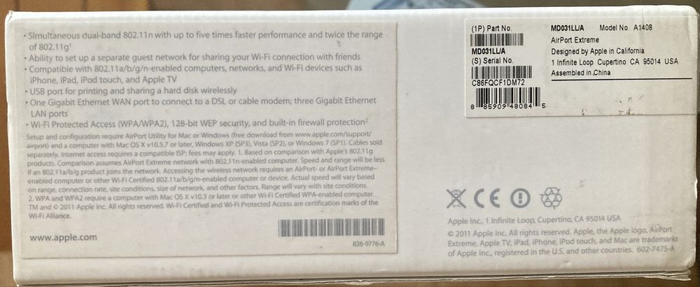 WiFi роутер Базовая станция Apple Airport Extreme 5