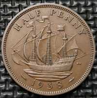 *WIELKA BRYTANIA [0333] *Half Penny 1938r. George VI