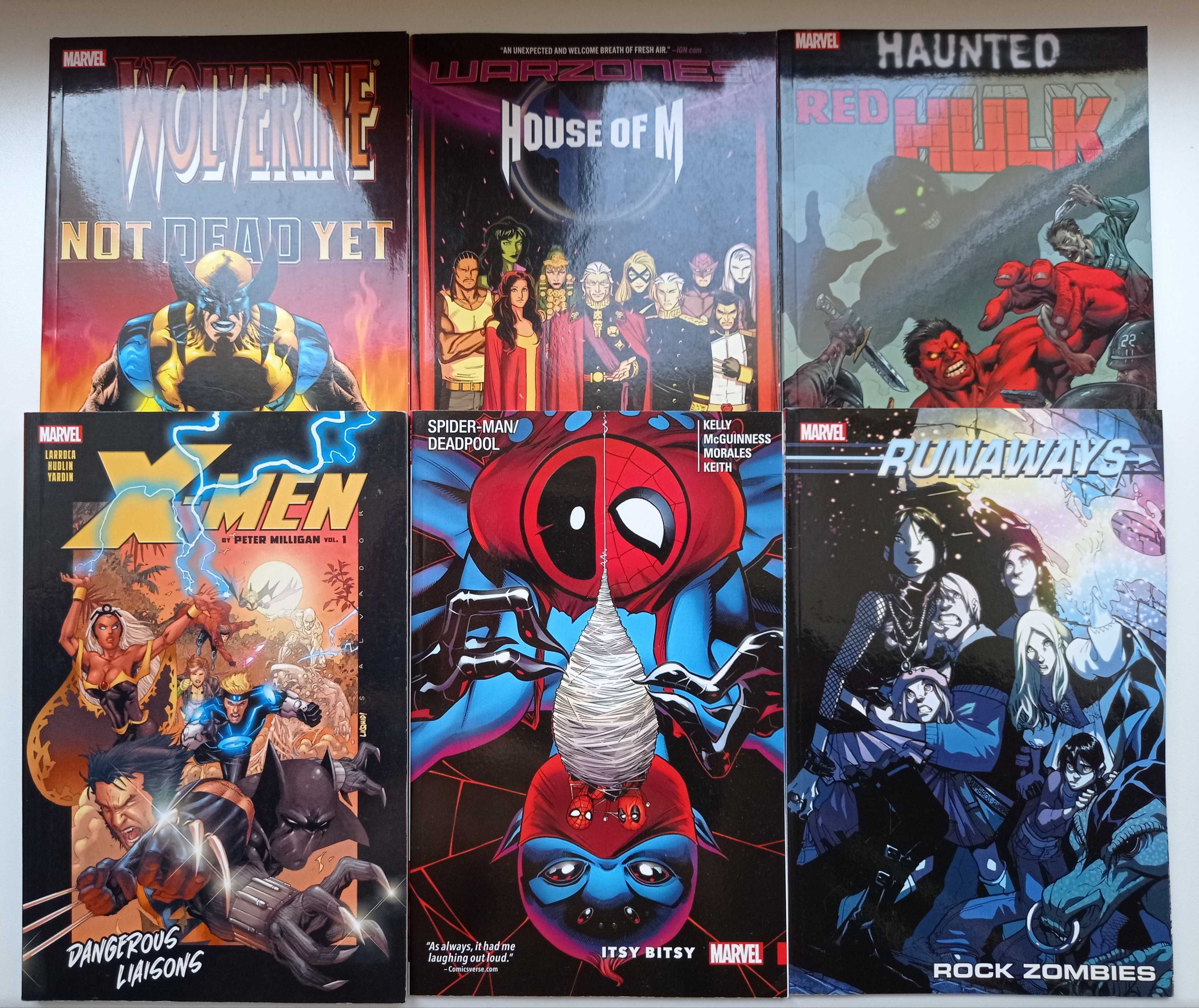 House of M X-men Wolverine Spider-man Deadpool Red Hulk Runaways