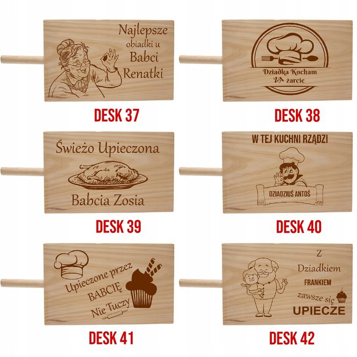 Kuchenna deska do krojenia z grawerem 30x19  prezent dla bliskich