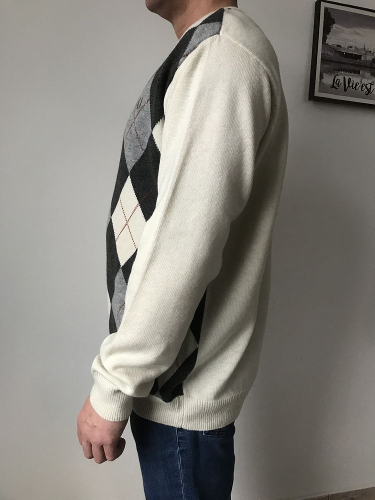 Fred Perry sweter męski XL 100% wełna