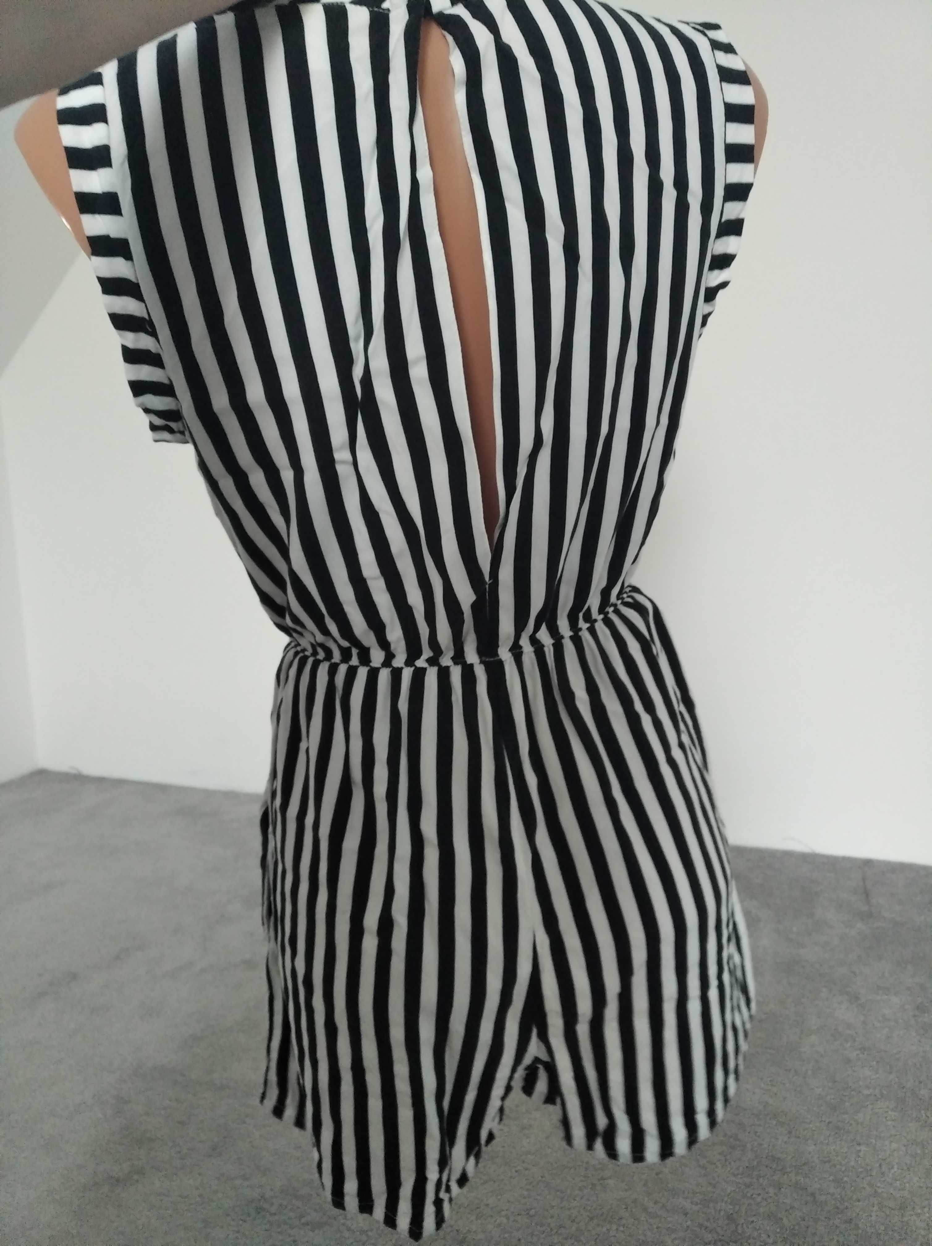 Kombinezon krótki w paski odkryte plecy H&M XS,S