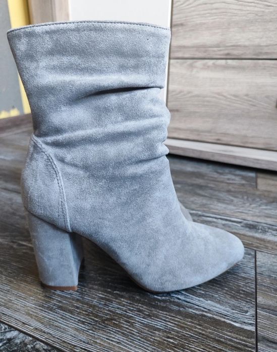 Botki sztyblety szare siwe DeeZee 37 słupek