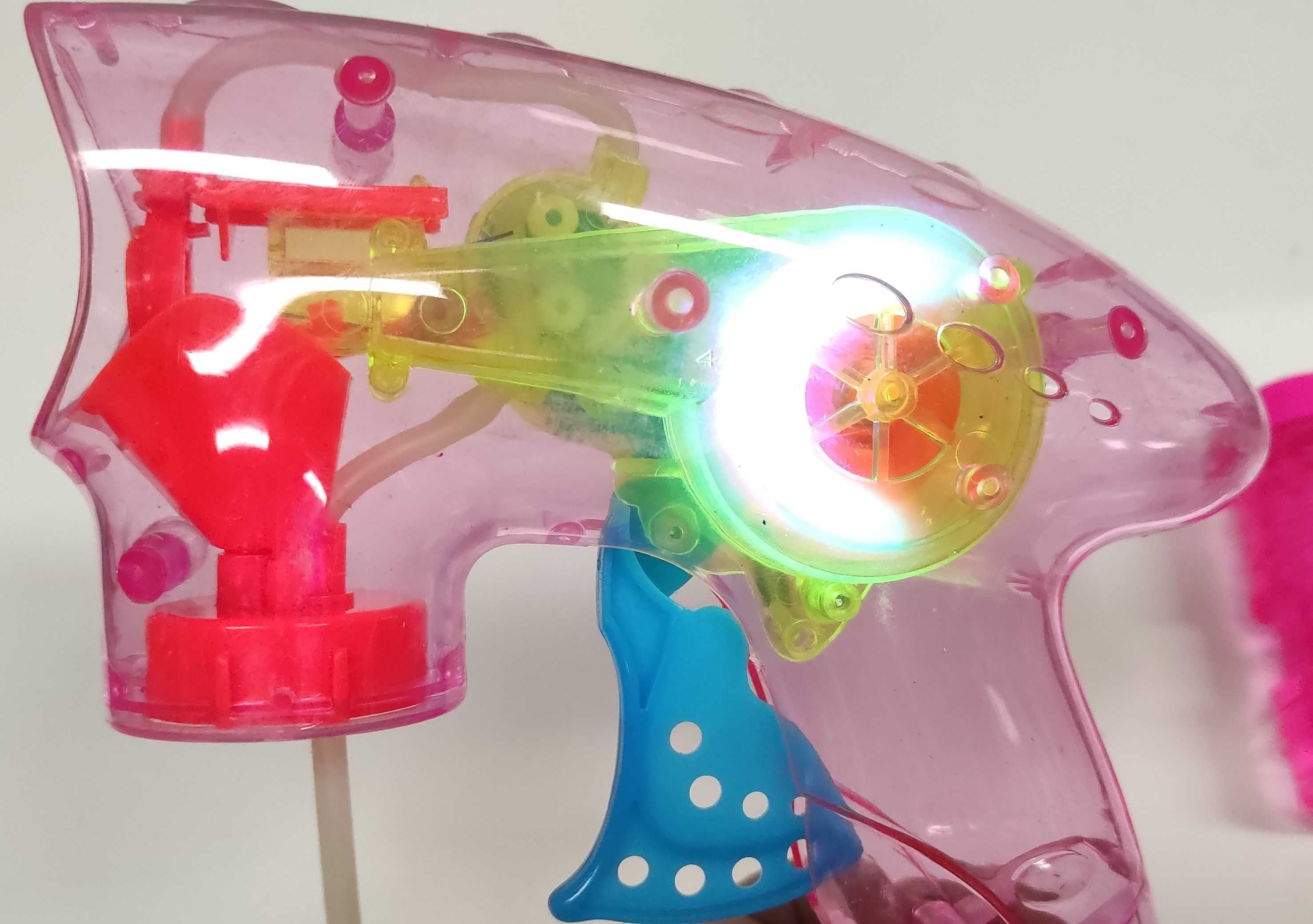 PROMOCJA - 30% różowy świecący pistolet na bańki mydlane plus wkład