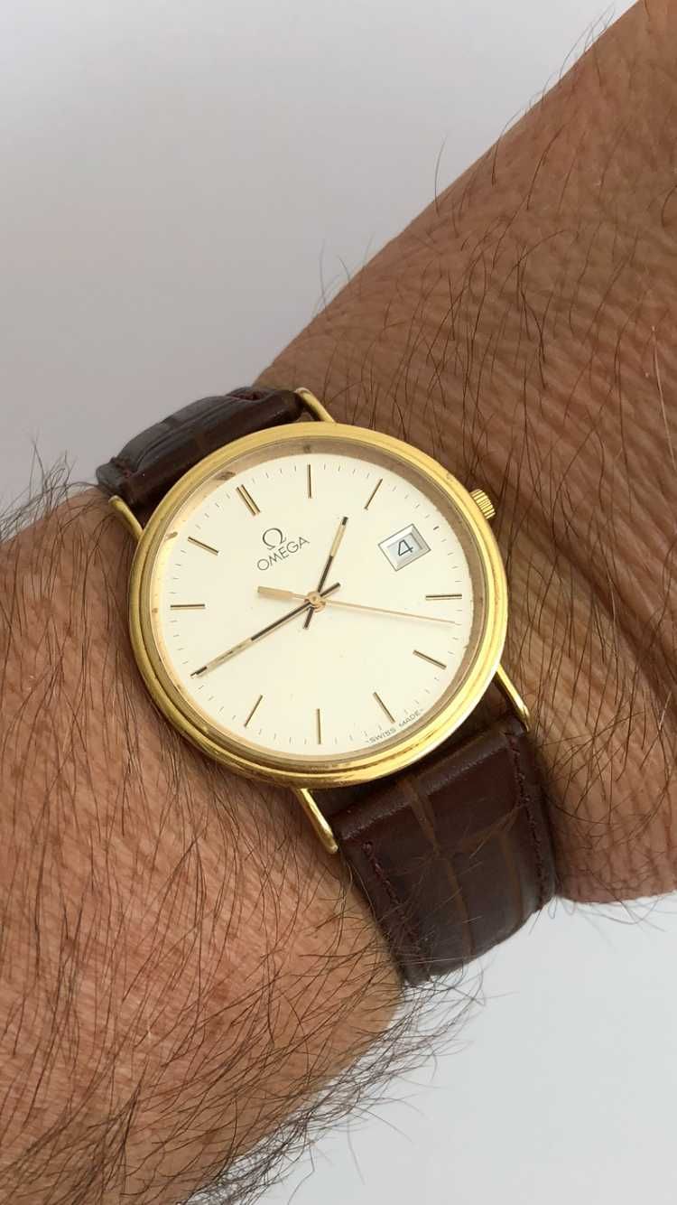 Omega złota 18K (karat), zegarek męski, SUPER