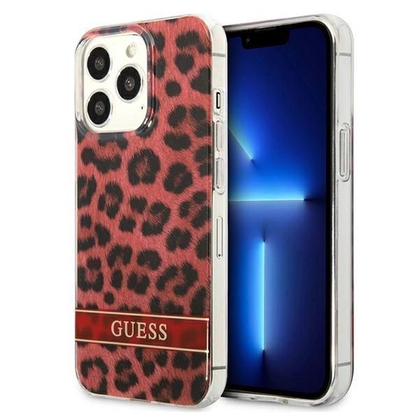 Etui Guess Leopard Na Iphone 13 Pro / Iphone 13 - Czerwone