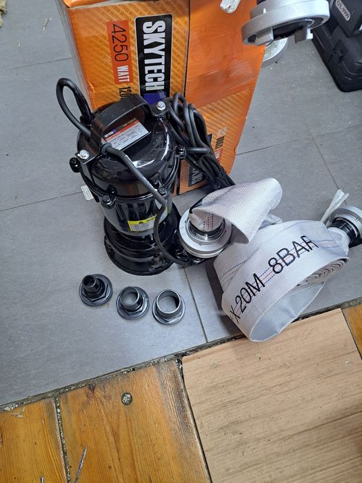 Pompa do  szamba 3950w  wody brudnej i szamba z rozdrabniaczem + wąż