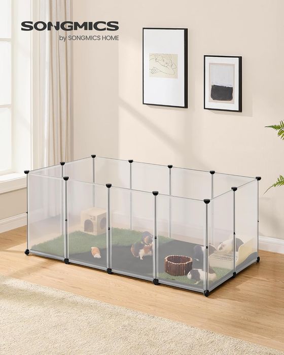 Klatka Dla Zwierząt Z Wodoodpornymi Panelami Podłogowymi 145X73X57 Cm