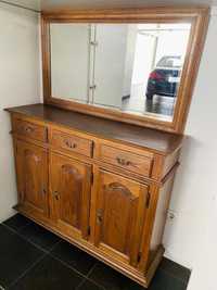 Móvel e espelho (madeira maciça)