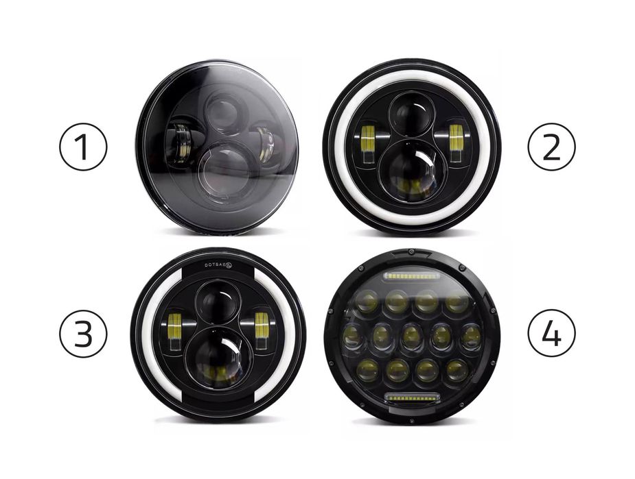 Faróis frontais LED 7 pol H4 universal