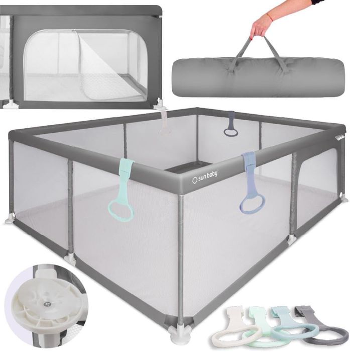 Kojec Dziecięcy z uchwytami zielonymi 150x200 cm 0-2 lata