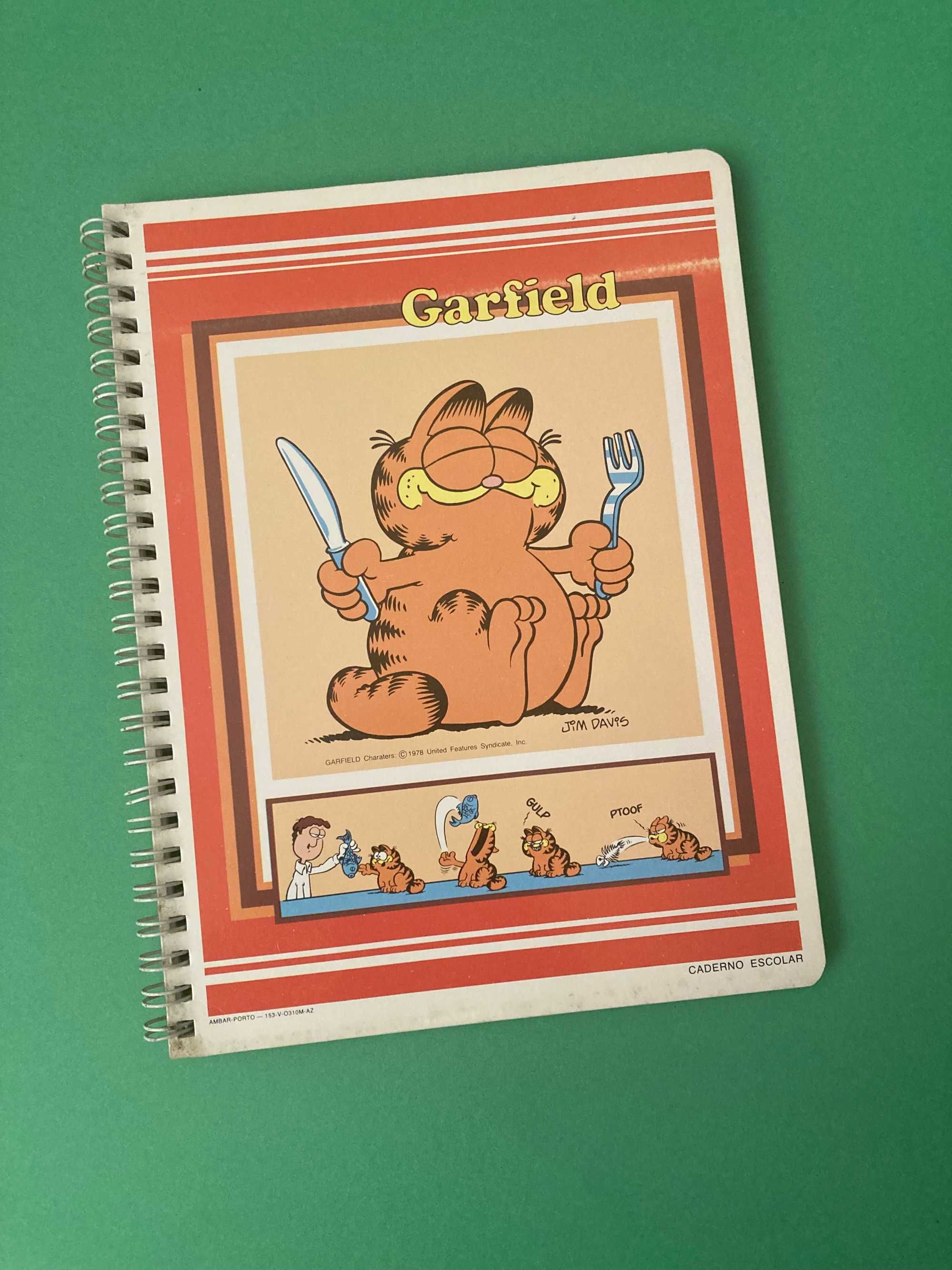 Raros Cadernos Escolares do Garfield Anos 80 Ambar Preço Unitário