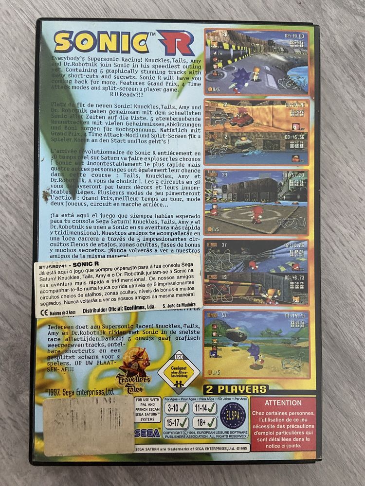 Sonic R (Sega Saturn) em caixa completa