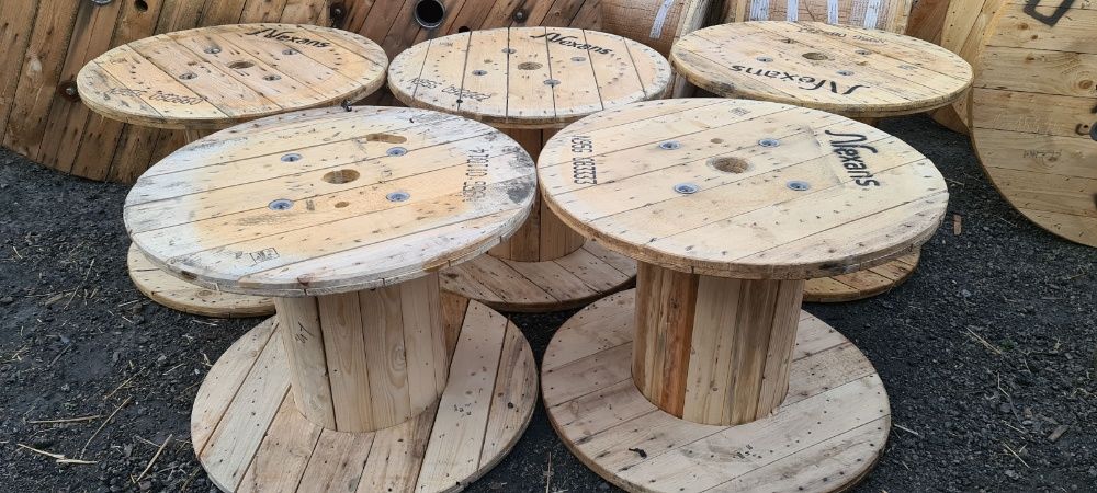 SZPULA PO KABLU szpule drewniane bebny stolik ze SZPULI LOFT OKRĄGŁY