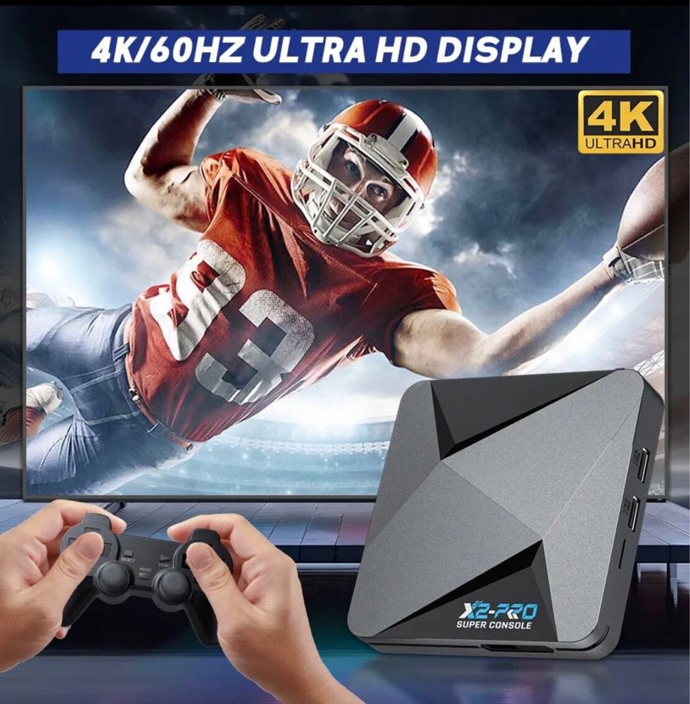 Игровая приставка Console X2 Pro 64 Gb с 60000 видеоиграми и с tv box