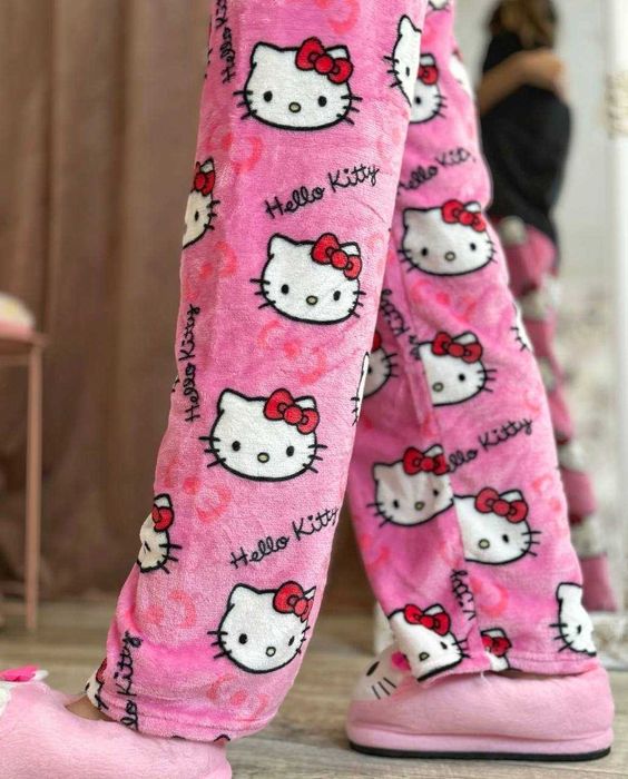 штани hello kitty плюшеві штани штаны хелоу китти брюки пижама плюшева