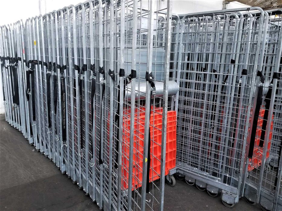 Wózek z HAMULCEM Kosz Magazynowy Kurierski Transportowy Rollkontener