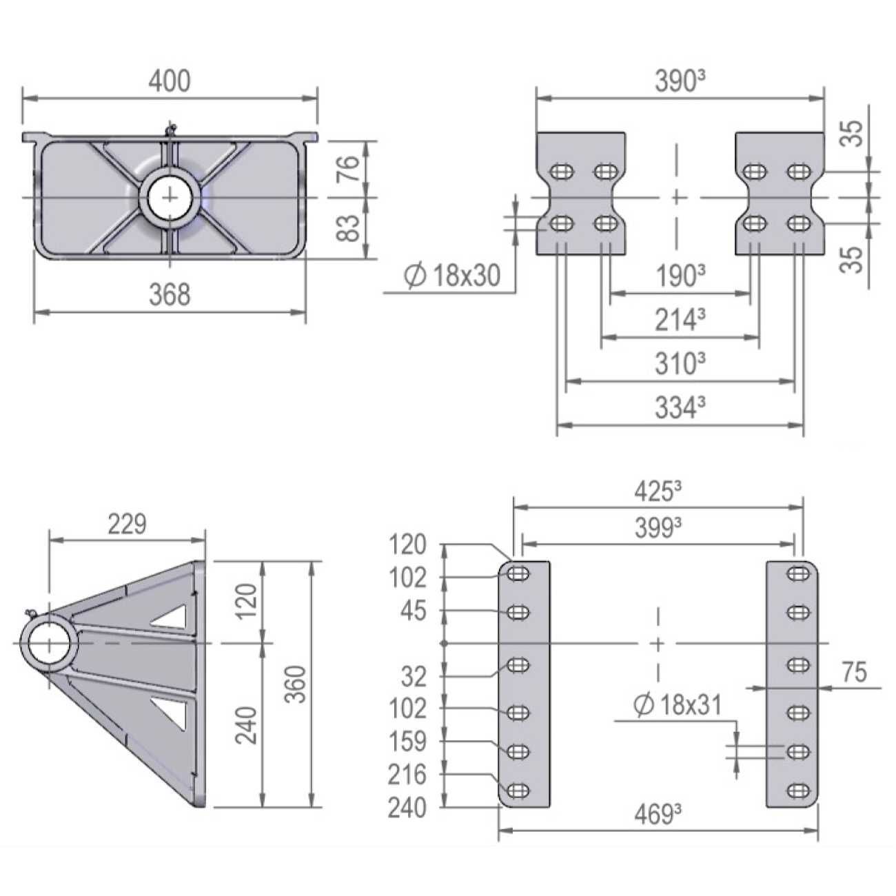 Гідроциліндр MFC ANT 169-5-7128 RP-D0343 (фронтальний з кожухом)