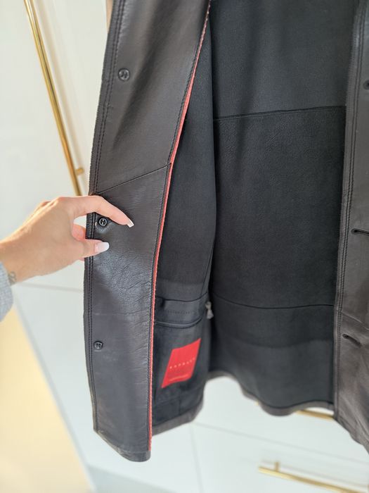 Kurtka marynarka ze skóry cielęcej czarna Hugo Boss XL XXL