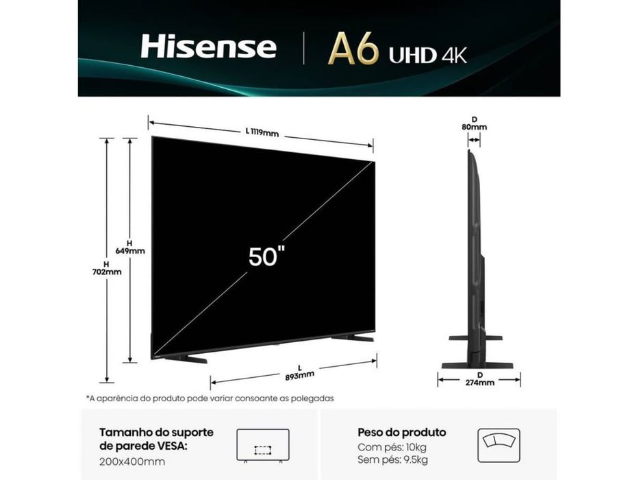 Smart TV Hisense 50”