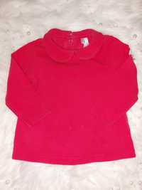 Bluzeczka czerwona 68 dla dziewczynki z kolnierzykiem Świąteczna