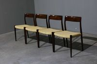 Cadeiras Niels O. Moller modelo 77 em pau santo e vime | Danish Design