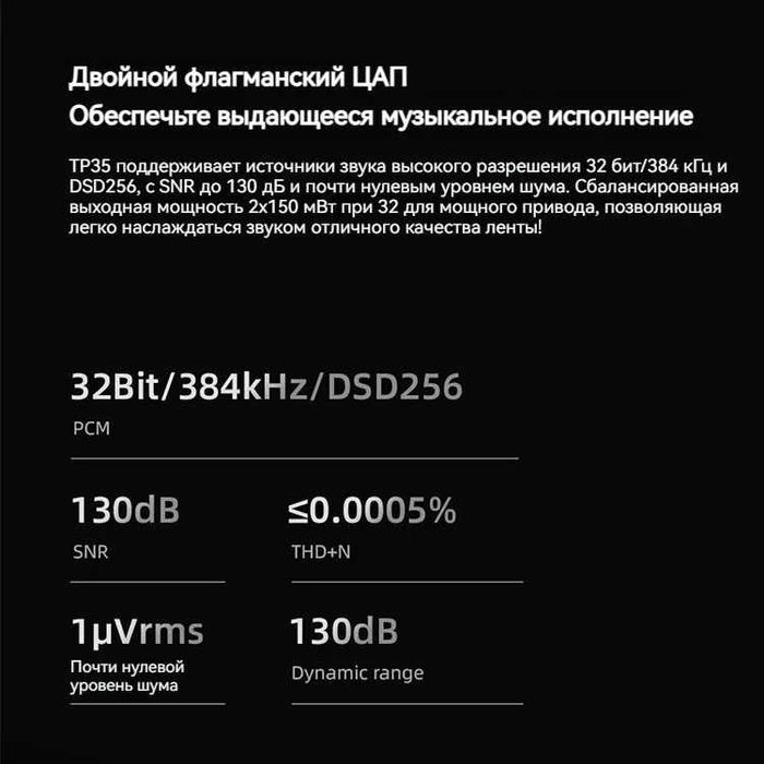 ‼️ EPZ TP35 Pro (black) - ЦАП DAC усилитель для наушников на CS43198