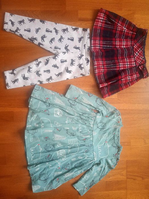 Новорічне плаття, спідничка, лосіни теплі для дівчинки