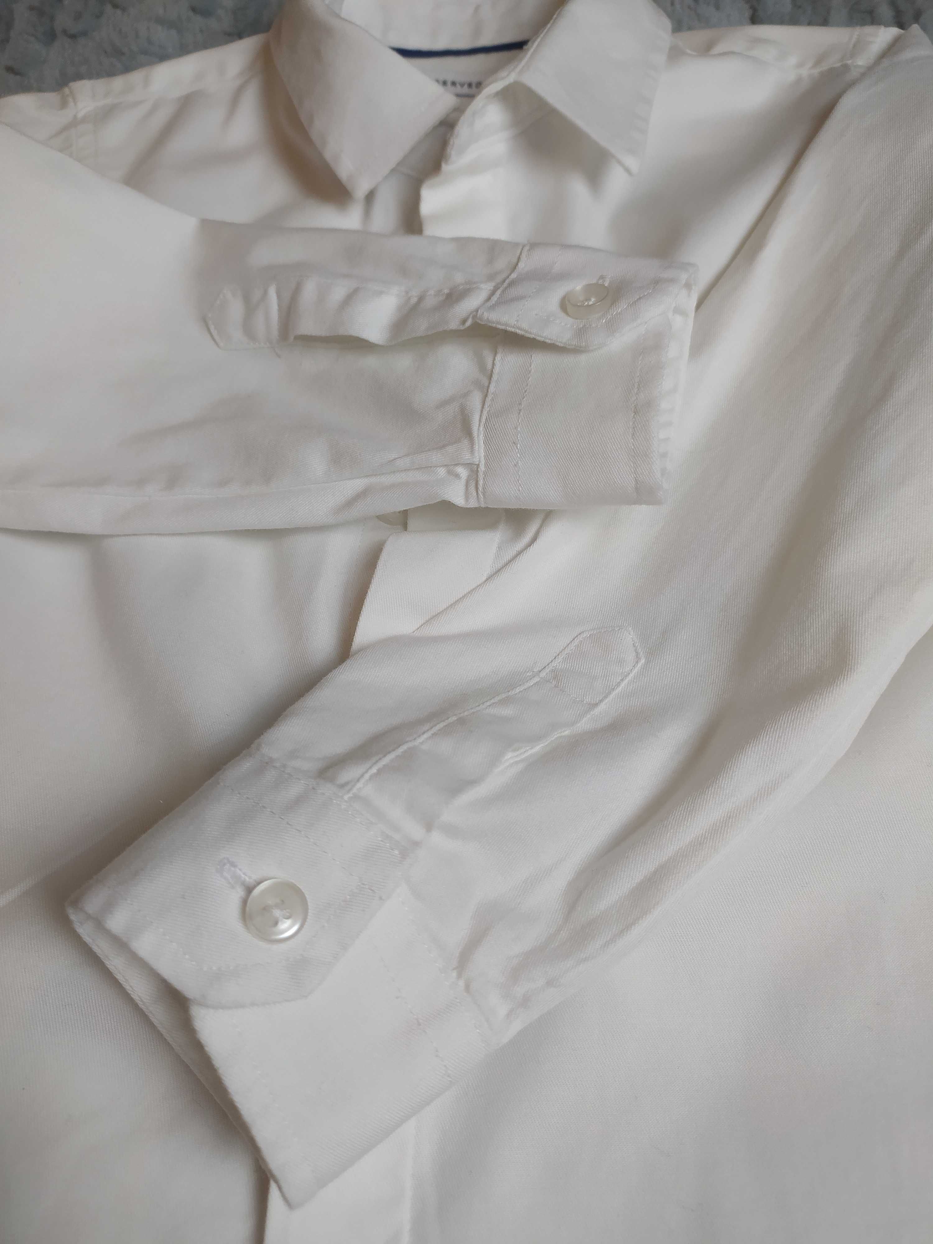 Biała koszula z długim rękawem reserved r 104