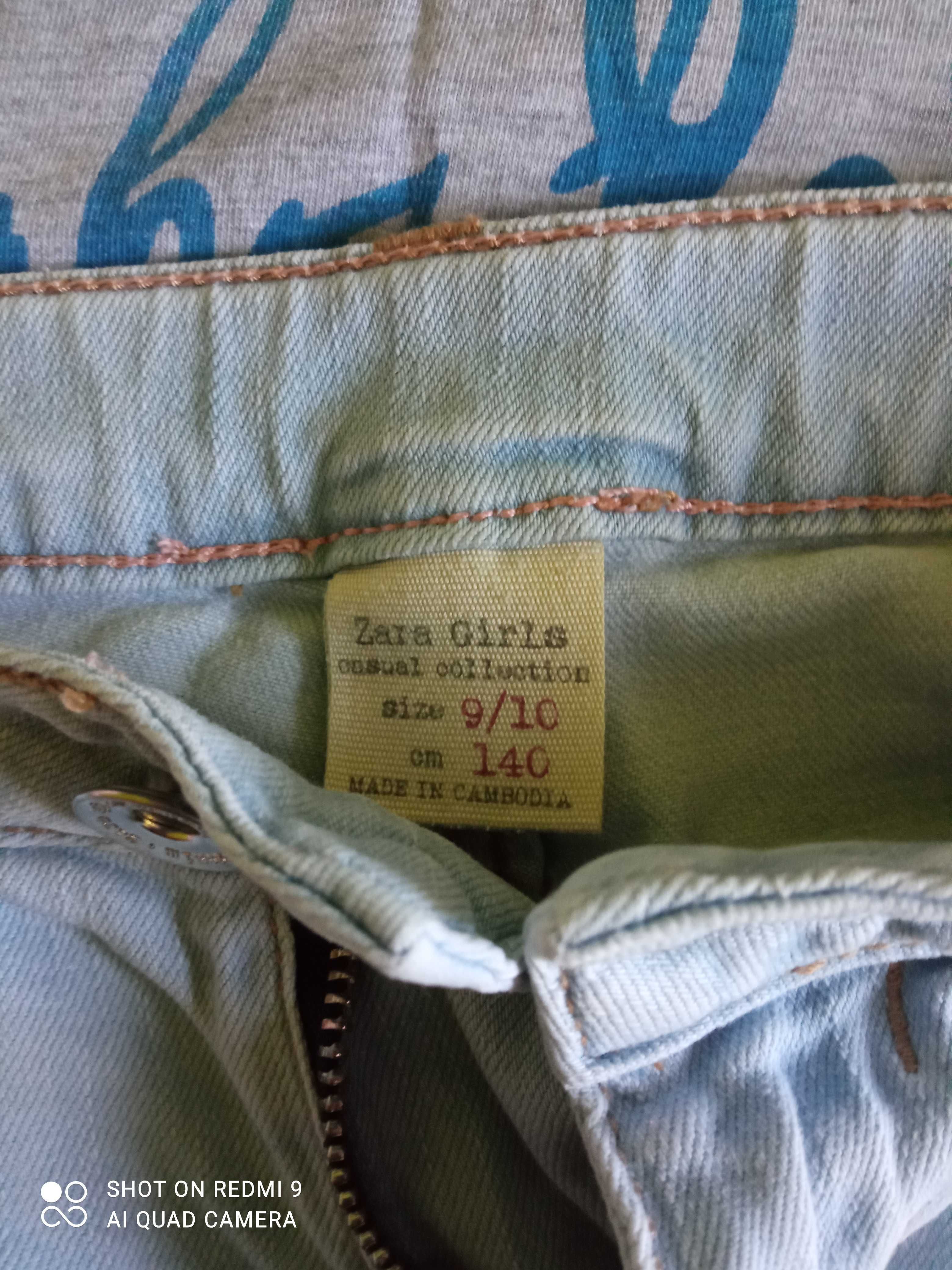 Zestaw letni dla dziewczynki 140/146 kurtka 2 spodenki t-shirty Zara