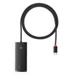 Baseus Lite Series przejściówka Hub Usb Typ C - 4x Usb 3.0/1m czarny (