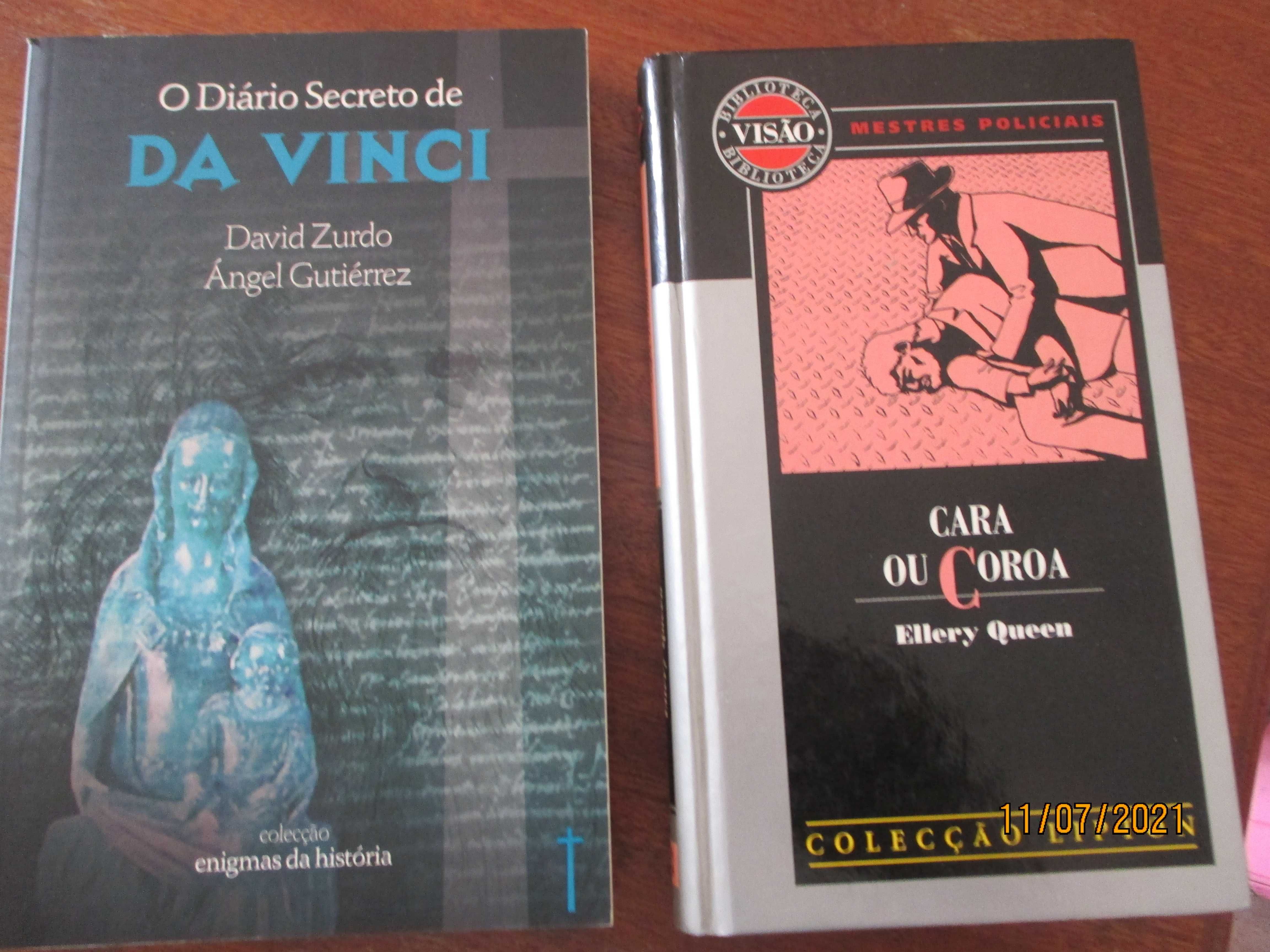 2 livros - O diário secreto de Da Vinci e Cara ou Coroa