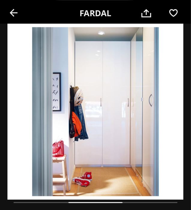 Porta ikea Pax Fardal branco brilhante 50*229cm