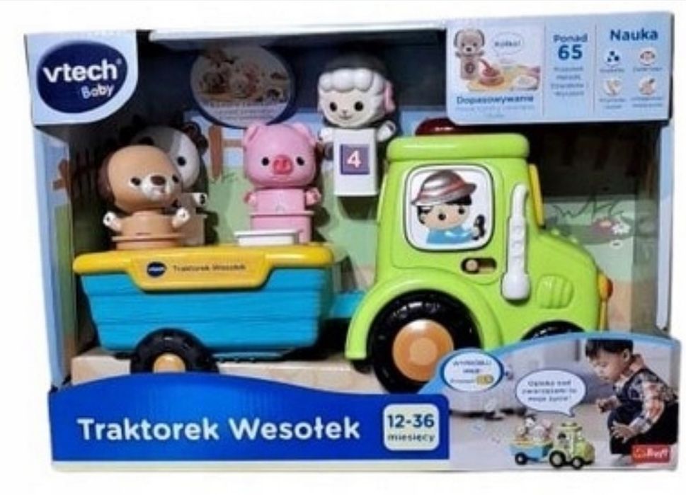 Nowy Traktorek WESOŁEK traktor z przyczepą wesoły farmer VTech