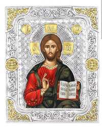 Икона греческая  Спаситель, Божия Матерь,