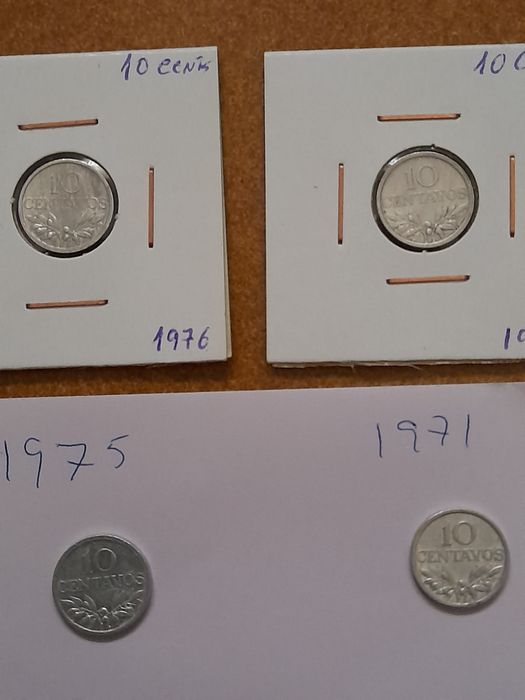 Moedas de 10 centavos 1976,1979,1971,1975