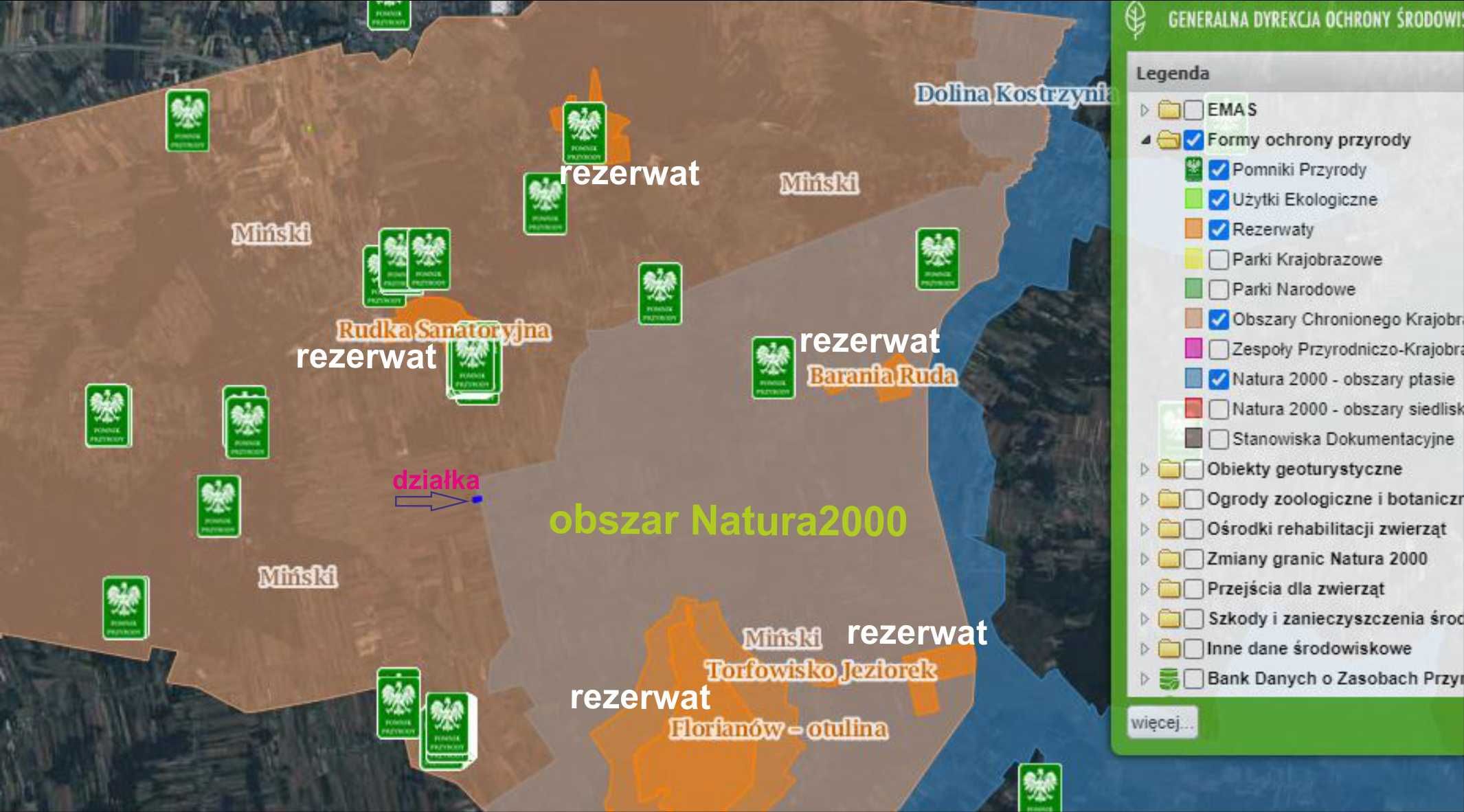 2448m2 cała BUDOWLANA, piękna okolica, Lasy, rezerwat 48km od Warszawy