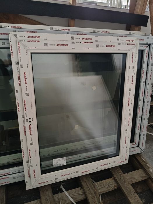Okno pcv aluplast 7000 antracyt 3 szyby nowe