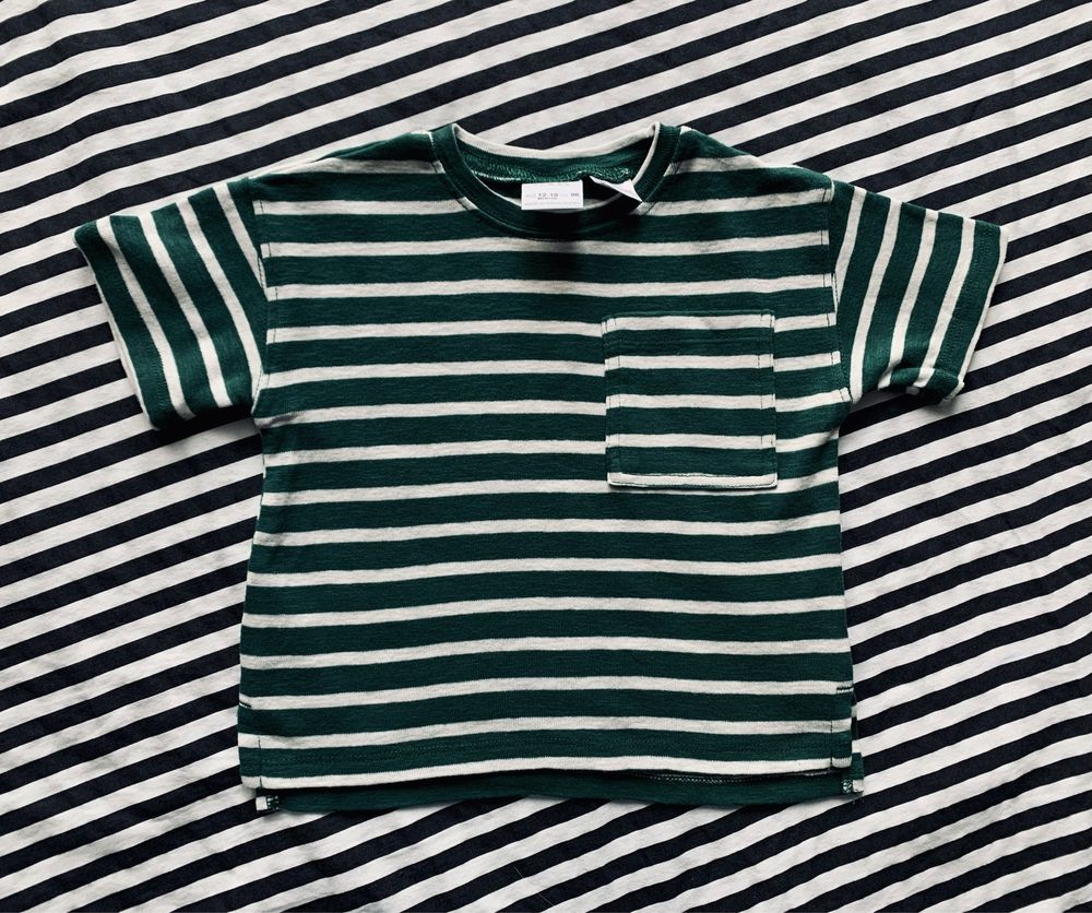 Zielona bluzka Zara w paski