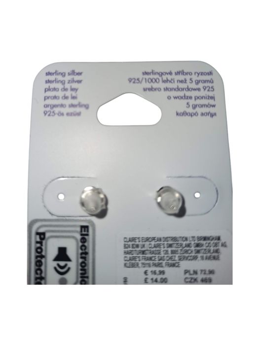 Brincos em prata novos Claire's borboletas  com brilh