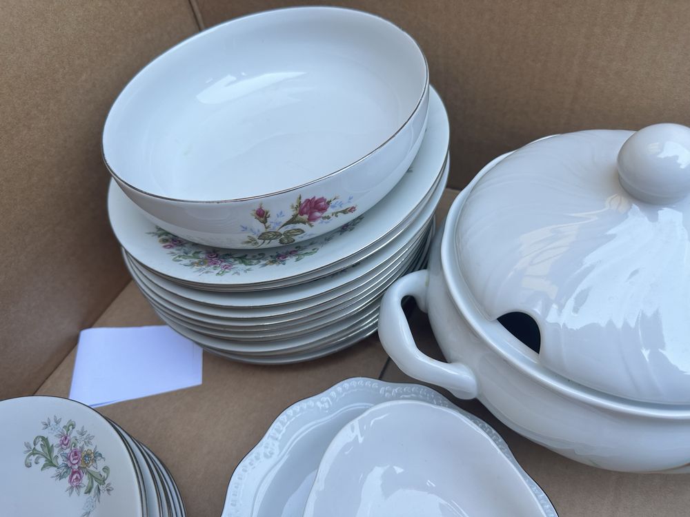 Zastawa stołowa porcelana talerze waza