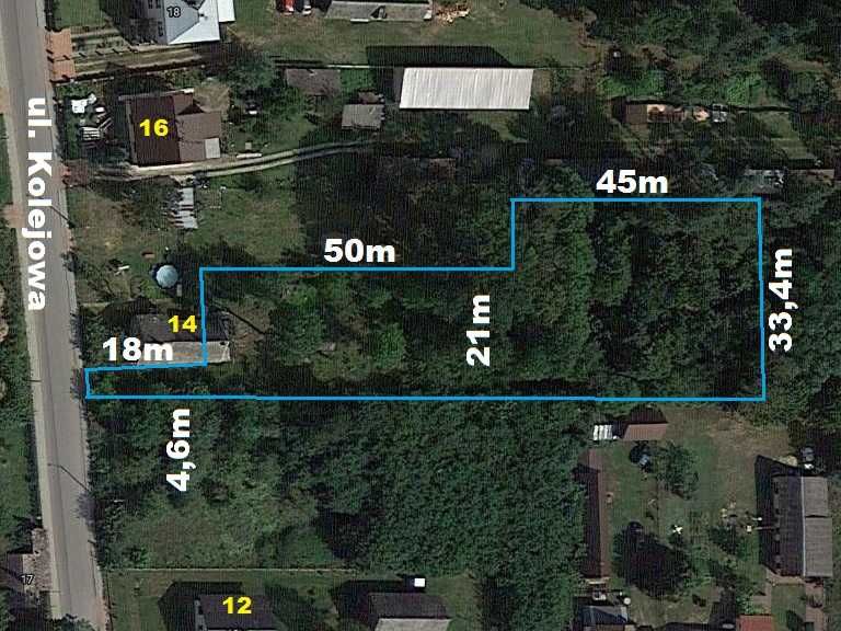 działka 2636 m2 STRABLA ulica Kolejowa 14a do rzeki Narew ok. 1000 m