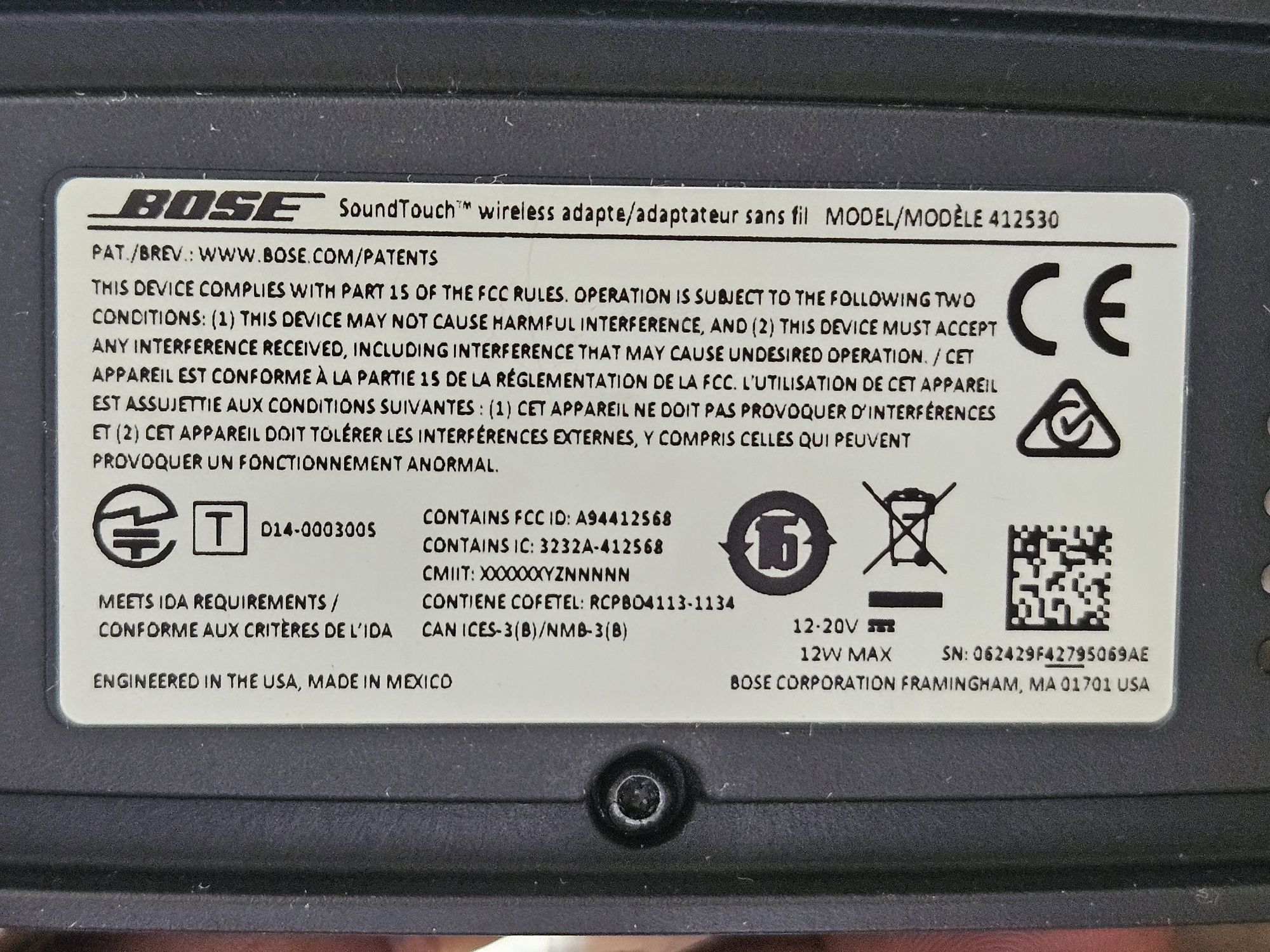 Bose adaptador wireless