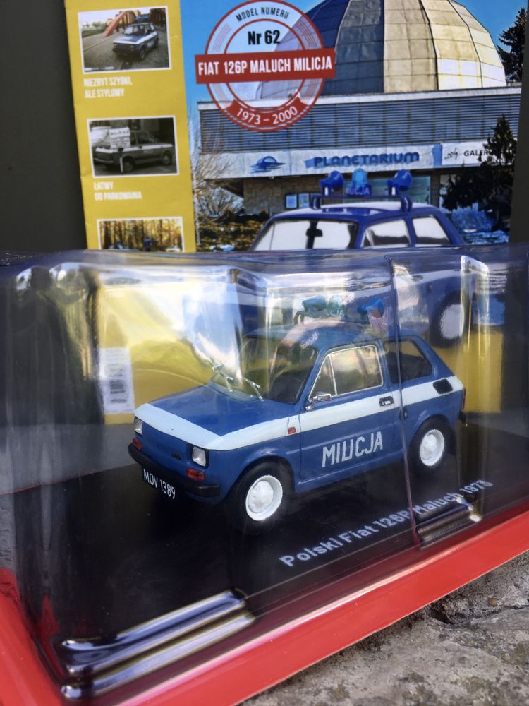 Samochody PRL (HACHETTE) 1/24 - Fiat 126P „MILICJA” „MO”