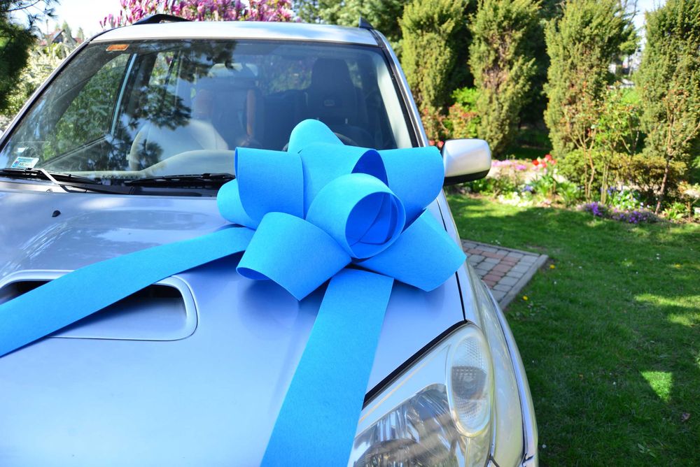 Piękna DUŻA Kokarda na samochód - auto PREZENT- KONKURS
