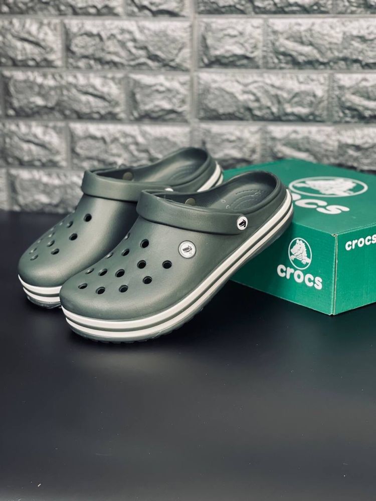 Шлепанцы Crocs Green Army мужские Шлепки кроксы сабо 36-46 Новинка!