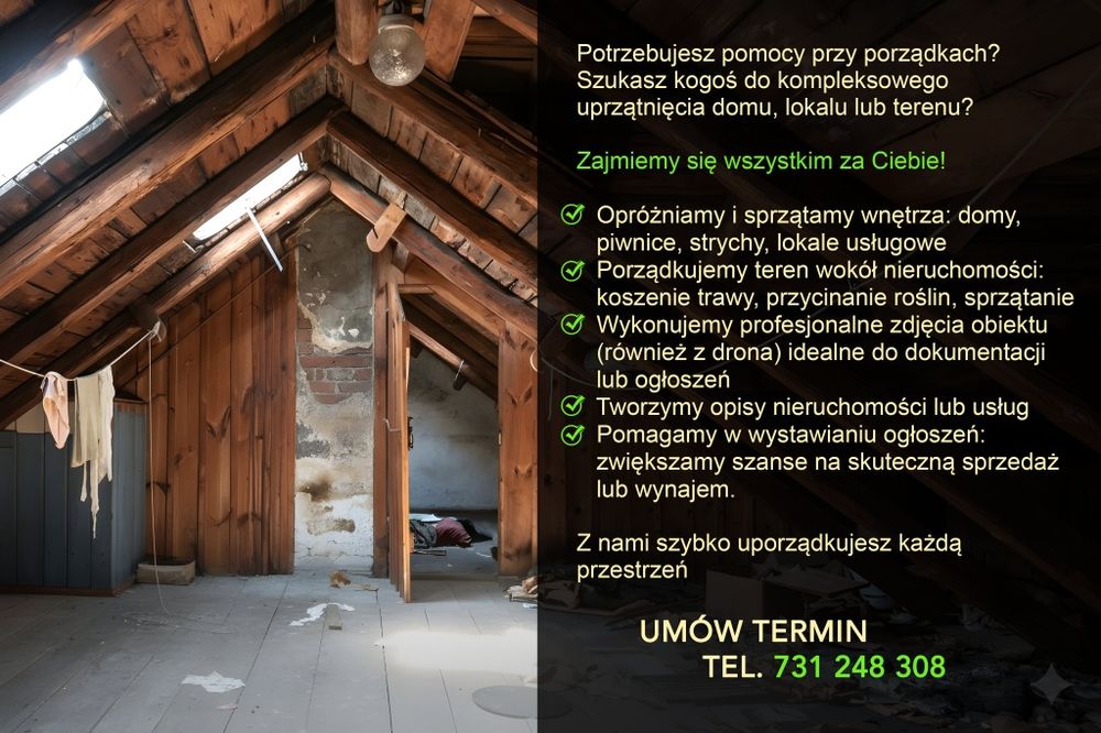 Opróżnianie pomieszczeń, usługi porządkowe