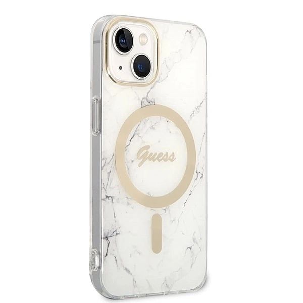Zestaw Guess GUBPP14SHMEACSH Case+ Charger iPhone 14/6,1" biały/white